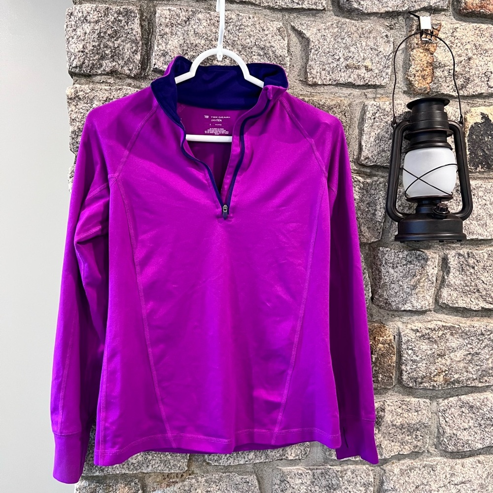 Tek Gear Dry Tek Quarter Zip Pullover - Pink/Purple - S